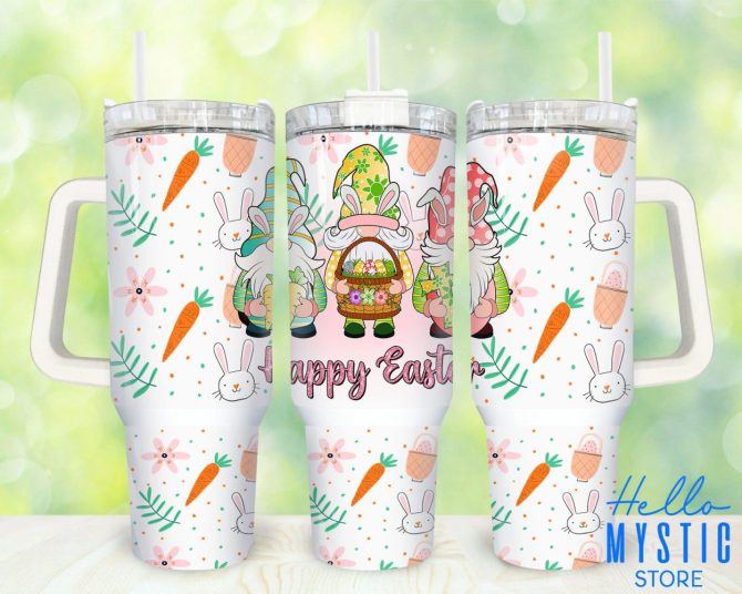 Easter Gnomes Custom Stanley Quencher 40Oz Stainless Steel Tumbler With Handle