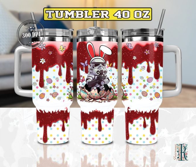Easter Stormtrooper Star Wars Movies Custom Stanley Quencher 40Oz Stainless Steel Tumbler With Handle