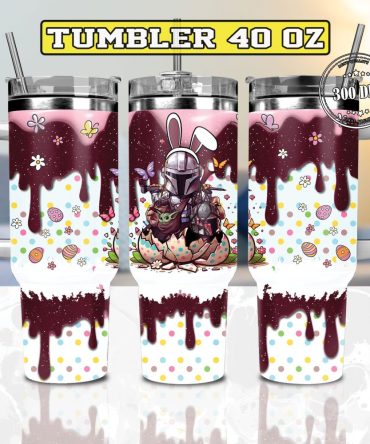 Easter The Mandalorian Star Wars Movies Custom Stanley Quencher 40Oz Stainless Steel Tumbler With Handle