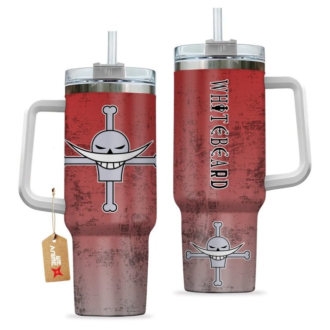 Edward Newgate Whitebeard One Piece Anime Custom Stanley Quencher 40Oz Stainless Steel Tumbler With Handle - Image 2