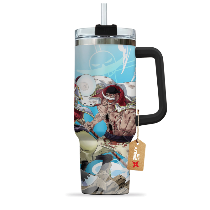Edward Newgate Whitebeard One Piece Anime Custom Stanley Quencher 40Oz Stainless Steel Tumbler With Handle - Image 3