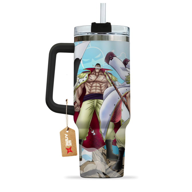 Edward Newgate Whitebeard One Piece Anime Custom Stanley Quencher 40Oz Stainless Steel Tumbler With Handle - Image 4