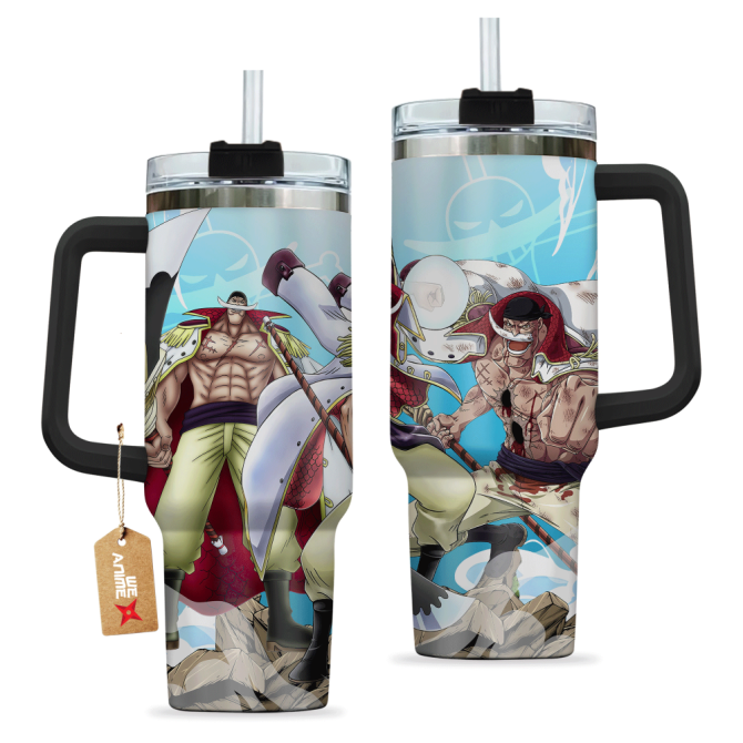 Edward Newgate Whitebeard One Piece Anime Custom Stanley Quencher 40Oz Stainless Steel Tumbler With Handle - Image 2