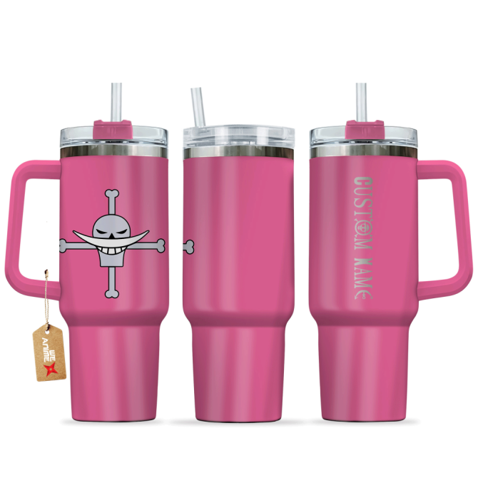 Edward Newgate Whitebeard One Piece Anime Custom Stanley Quencher 40Oz Stainless Steel Tumbler With Handle