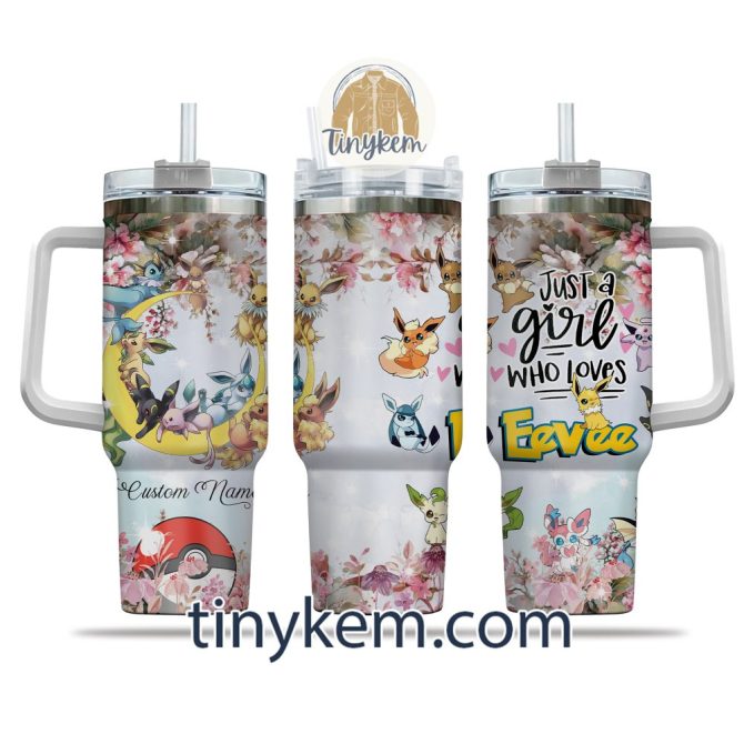 Eevee Custom Stanley Quencher 40Oz Stainless Steel Tumbler With Handle - Image 4