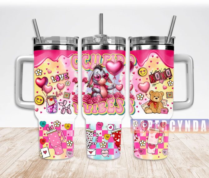 Eeyore Winnie The Pooh Custom Stanley Quencher 40Oz Stainless Steel Tumbler With Handle