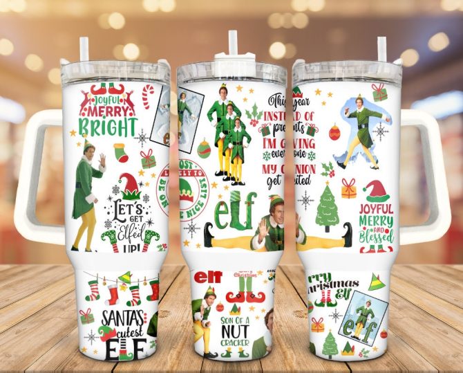 Elf Christmas Movies Custom Stanley Quencher 40Oz Stainless Steel Tumbler With Handle