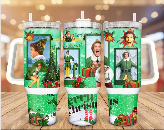 Elf Christmas Movies Custom Stanley Quencher 40Oz Stainless Steel Tumbler With Handle