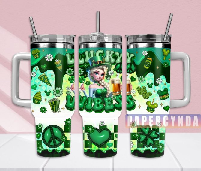 Elsa Frozen Custom Stanley Quencher 40Oz Stainless Steel Tumbler With Handle