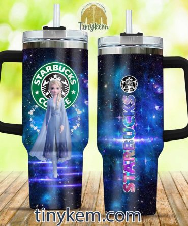 Elsa Frozen Starbuck Custom Stanley Quencher 40Oz Stainless Steel Tumbler With Handle