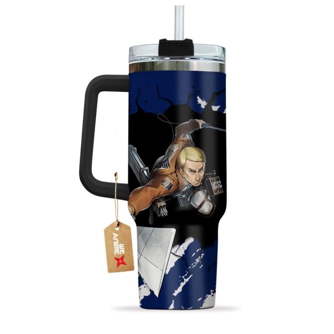 Erwin Smith Attack On Titan Anime Custom Stanley Quencher 40Oz Stainless Steel Tumbler With Handle - Image 3