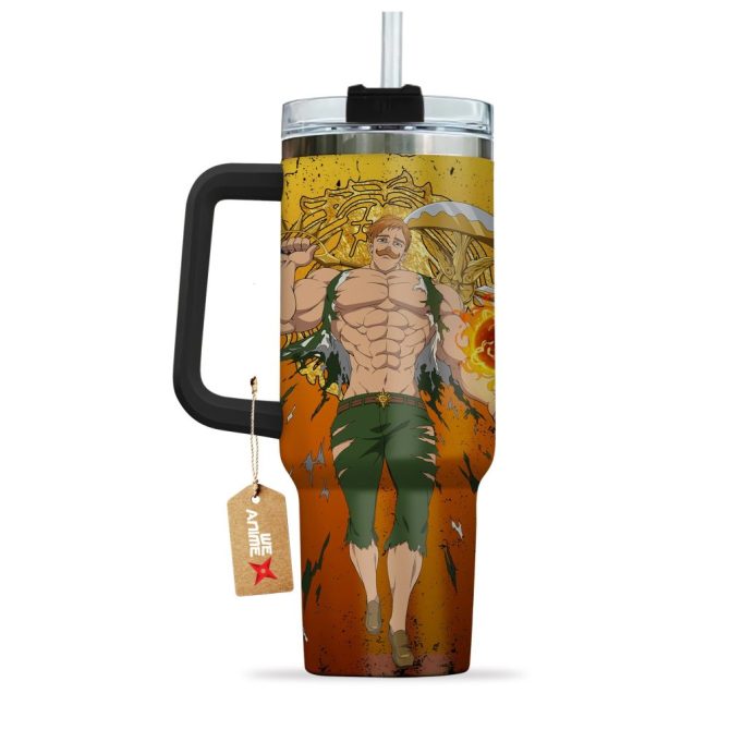 Escanor Lion #8217;S Sin Of Pride The Seven Deadly Sins Anime Custom Stanley Quencher 40Oz Stainless Steel Tumbler With Handle - Image 4