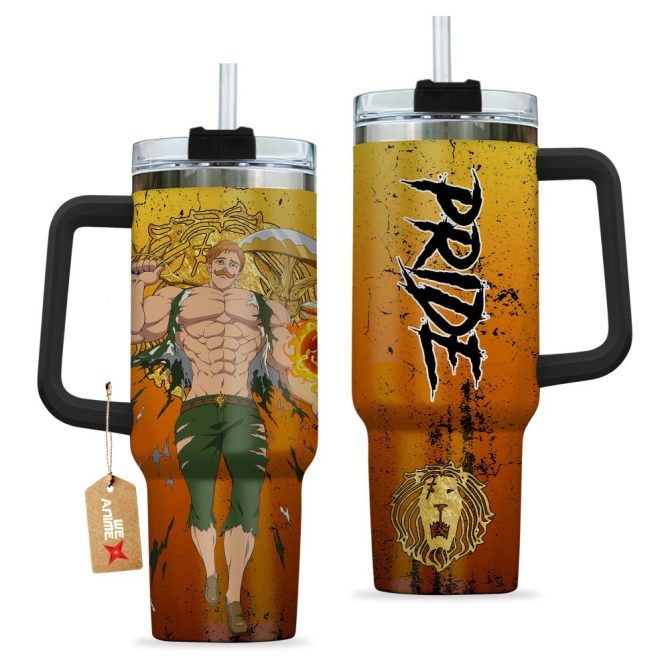 Escanor Lion #8217;S Sin Of Pride The Seven Deadly Sins Anime Custom Stanley Quencher 40Oz Stainless Steel Tumbler With Handle - Image 2