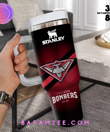 Essendon Bombers Afl Custom Stanley Quencher 40Oz Stainless Steel Tumbler With Handle