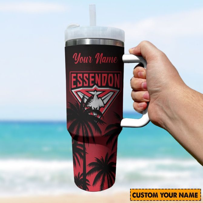 Essendon Bombers Afl Custom Stanley Quencher 40Oz Stainless Steel Tumbler With Handle - Image 3