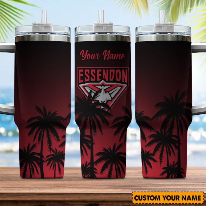 Essendon Bombers Afl Custom Stanley Quencher 40Oz Stainless Steel Tumbler With Handle - Image 4