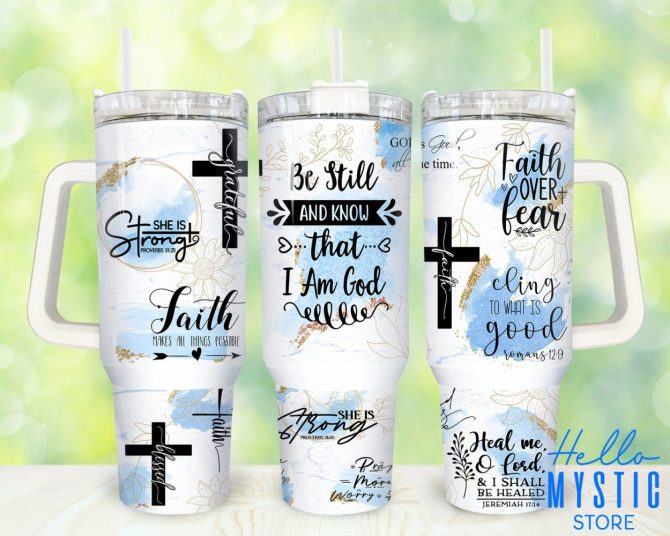 Faith Affirmations Custom Stanley Quencher 40Oz Stainless Steel Tumbler With Handle