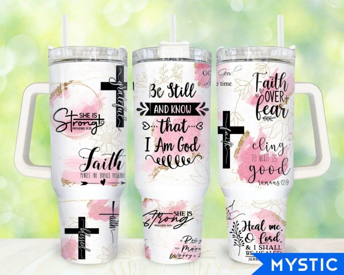 Faith Affirmations Custom Stanley Quencher 40Oz Stainless Steel Tumbler With Handle