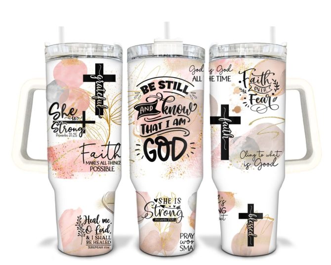 Faith Affirmations Custom Stanley Quencher 40Oz Stainless Steel Tumbler With Handle