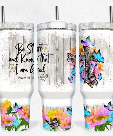 Faith Floral Custom Stanley Quencher 40Oz Stainless Steel Tumbler With Handle