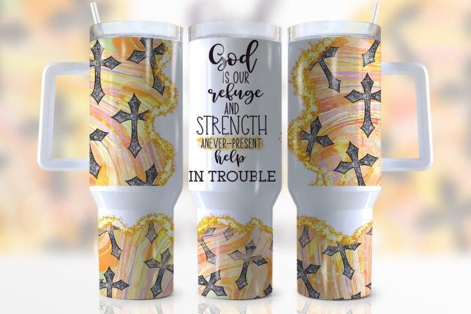 Faith In God Custom Stanley Quencher 40Oz Stainless Steel Tumbler With Handle
