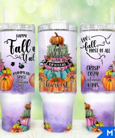 Fall Pumpkins Custom Stanley Quencher 40Oz Stainless Steel Tumbler With Handle