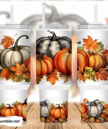Fall Pumpkins Custom Stanley Quencher 40Oz Stainless Steel Tumbler With Handle