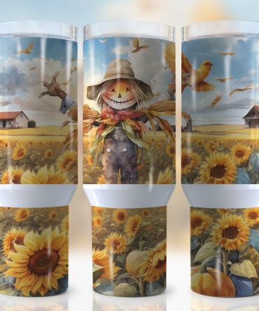 Fall Sunflower Scarecrow Custom Stanley Quencher 40Oz Stainless Steel Tumbler With Handle