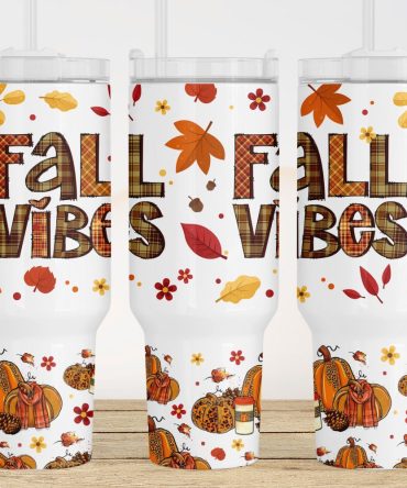 Fall Vibes Custom Stanley Quencher 40Oz Stainless Steel Tumbler With Handle