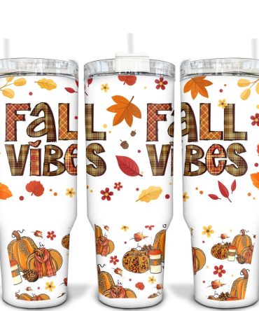 Fall Vibes Custom Stanley Quencher 40Oz Stainless Steel Tumbler With Handle