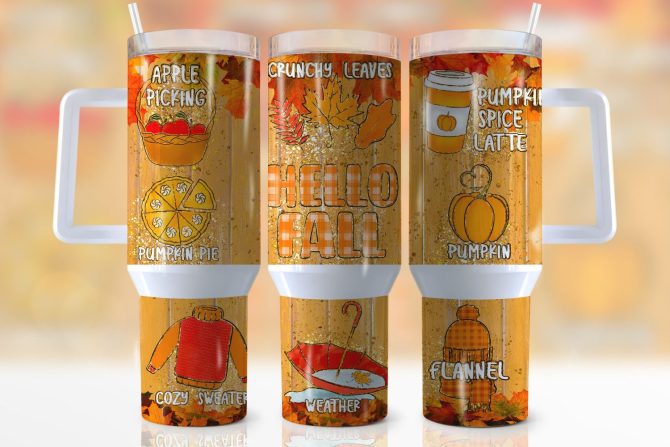 Fall Vibes Custom Stanley Quencher 40Oz Stainless Steel Tumbler With Handle