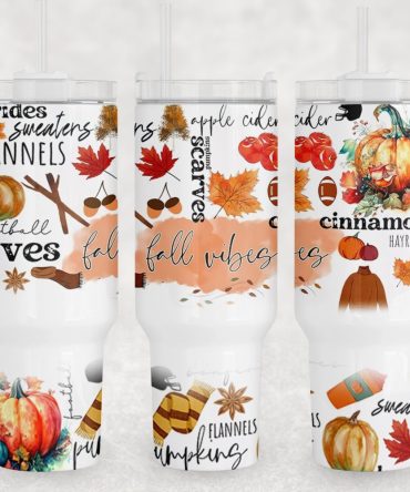 Fall Vibes Custom Stanley Quencher 40Oz Stainless Steel Tumbler With Handle