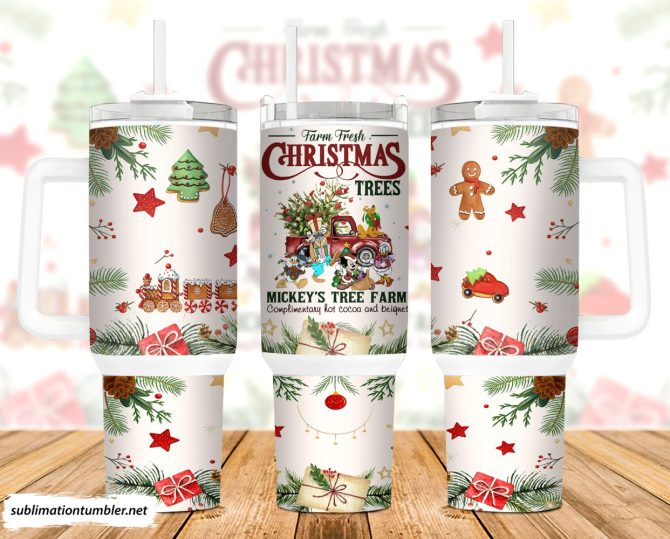 Farm Fresh Christmas Trees Custom Stanley Quencher 40Oz Stainless Steel Tumbler With Handle