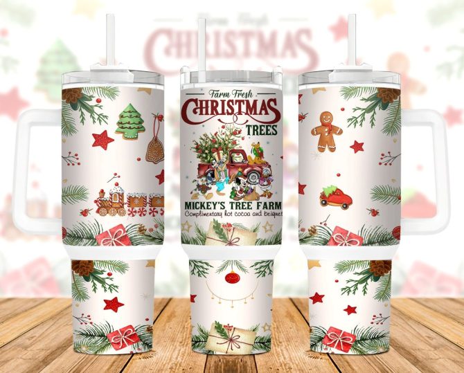 Farm Fresh Christmas Trees Custom Stanley Quencher 40Oz Stainless Steel Tumbler With Handle
