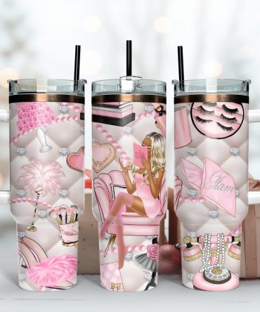 Fashion Girl Custom Stanley Quencher 40Oz Stainless Steel Tumbler With Handle