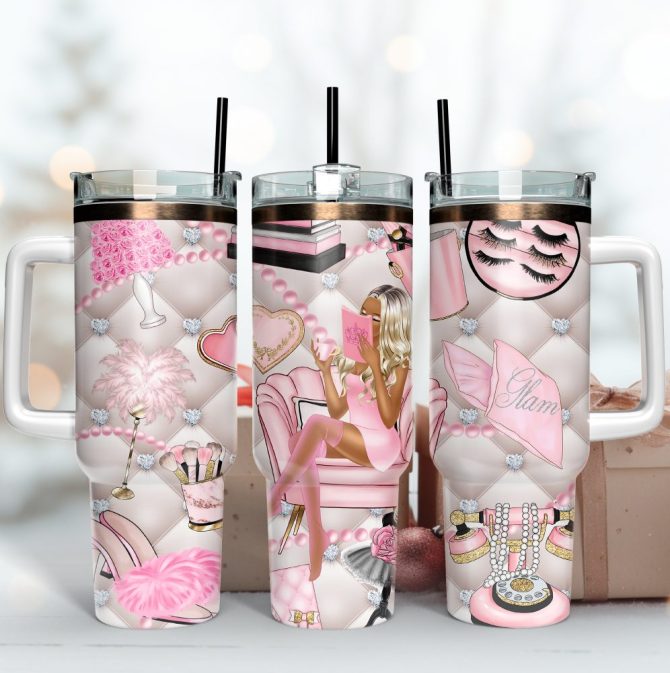 Fashion Girl Custom Stanley Quencher 40Oz Stainless Steel Tumbler With Handle