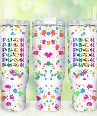 F*Ck Everything Custom Stanley Quencher 40Oz Stainless Steel Tumbler With Handle