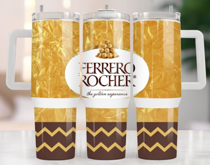 Ferrero Rocher Chocolate Custom Stanley Quencher 40Oz Stainless Steel Tumbler With Handle