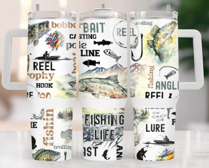 Fishing Life Custom Stanley Quencher 40Oz Stainless Steel Tumbler With Handle