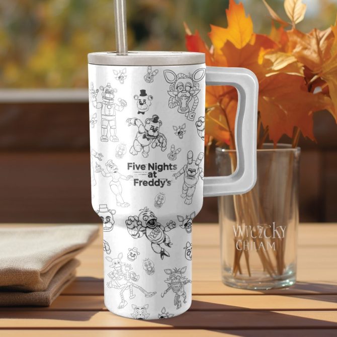 Five Nights At Freddy #8217;S Games Custom Stanley Quencher 40Oz Stainless Steel Tumbler With Handle - Image 3