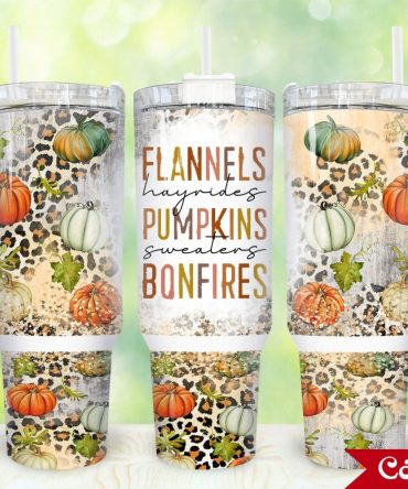 Flannels Hayrides Pumpkins Custom Stanley Quencher 40Oz Stainless Steel Tumbler With Handle