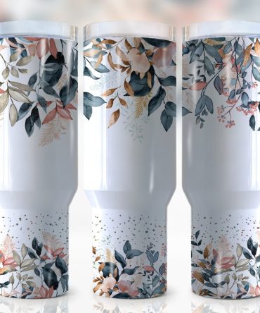 Floral Custom Stanley Quencher 40Oz Stainless Steel Tumbler With Handle