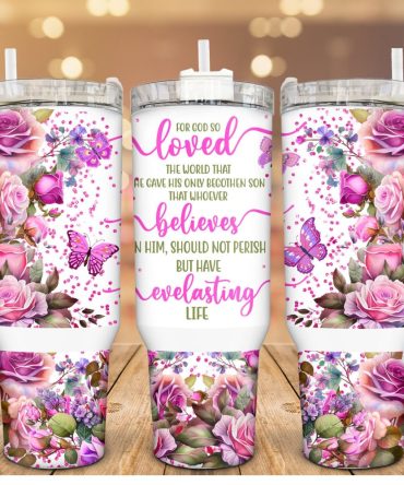 Floral Gift For Love Custom Stanley Quencher 40Oz Stainless Steel Tumbler With Handle
