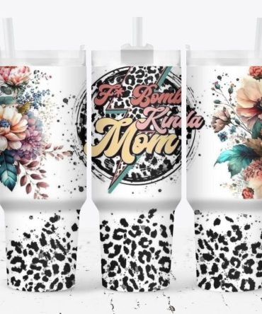 Floral Leopard Pattern Custom Stanley Quencher 40Oz Stainless Steel Tumbler With Handle