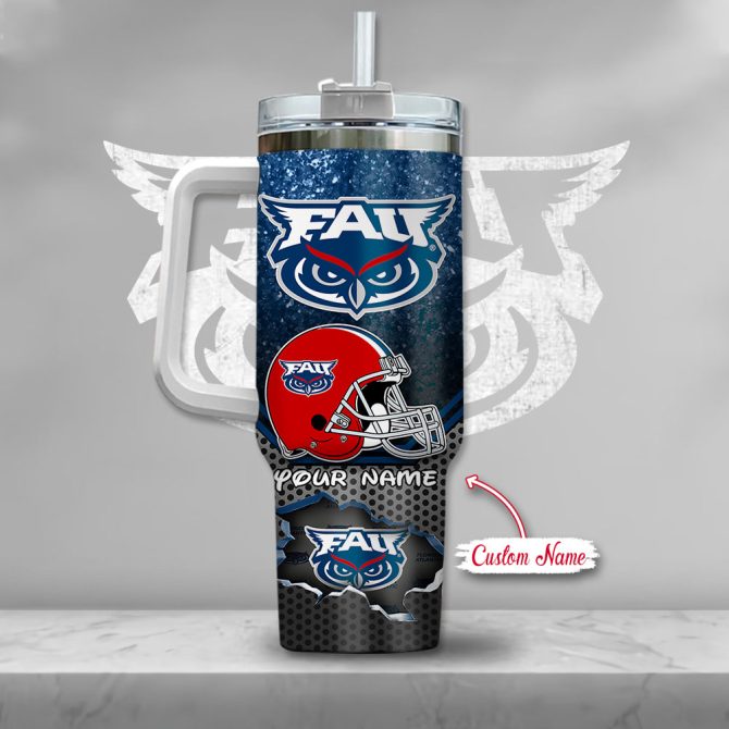 Florida Atlantic Owls Ncaa Mickey Mouse Custom Stanley Quencher 40Oz Stainless Steel Tumbler With Handle - Image 3