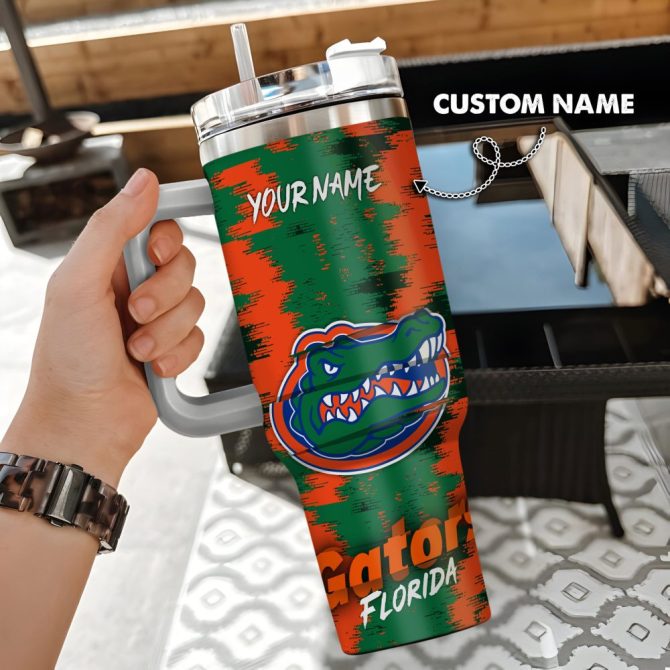 Florida Gators Ncaa Custom Stanley Quencher 40Oz Stainless Steel Tumbler With Handle