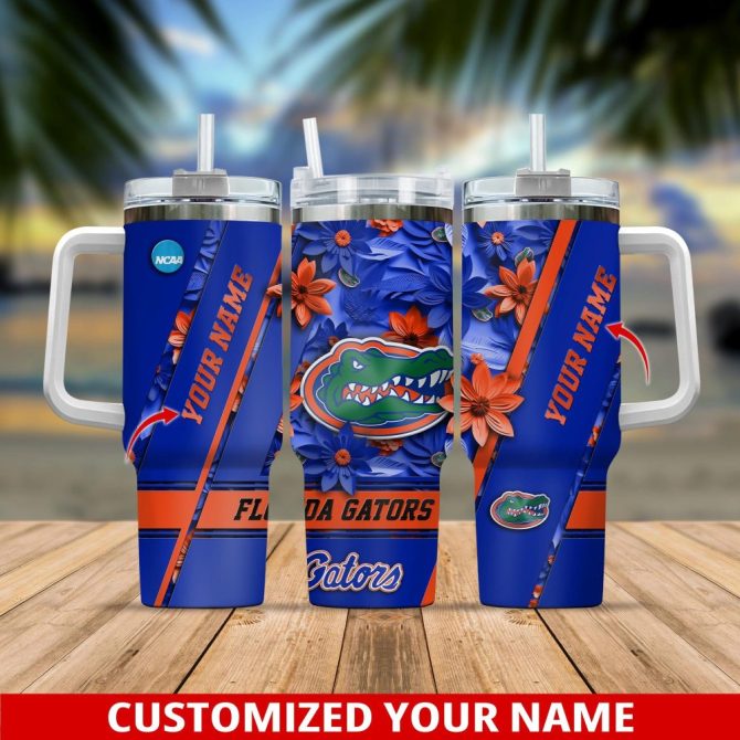 Florida Gators Ncaa Custom Stanley Quencher 40Oz Stainless Steel Tumbler With Handle