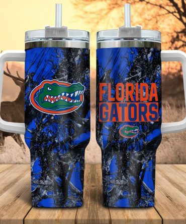 Florida Gators Ncaa Hunting Custom Stanley Quencher 40Oz Stainless Steel Tumbler With Handle