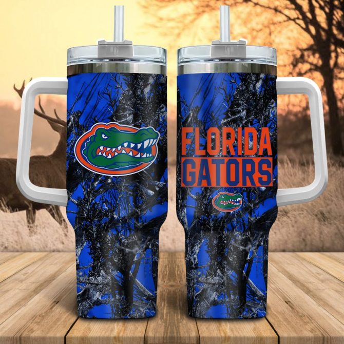 Florida Gators Ncaa Hunting Custom Stanley Quencher 40Oz Stainless Steel Tumbler With Handle