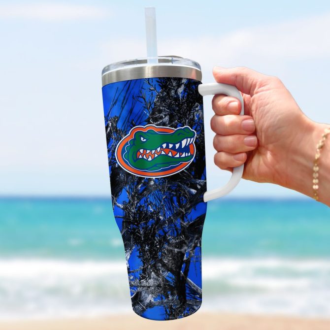 Florida Gators Ncaa Hunting Custom Stanley Quencher 40Oz Stainless Steel Tumbler With Handle - Image 3